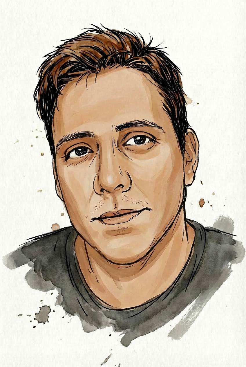 camilo salas con lineas y acuarela